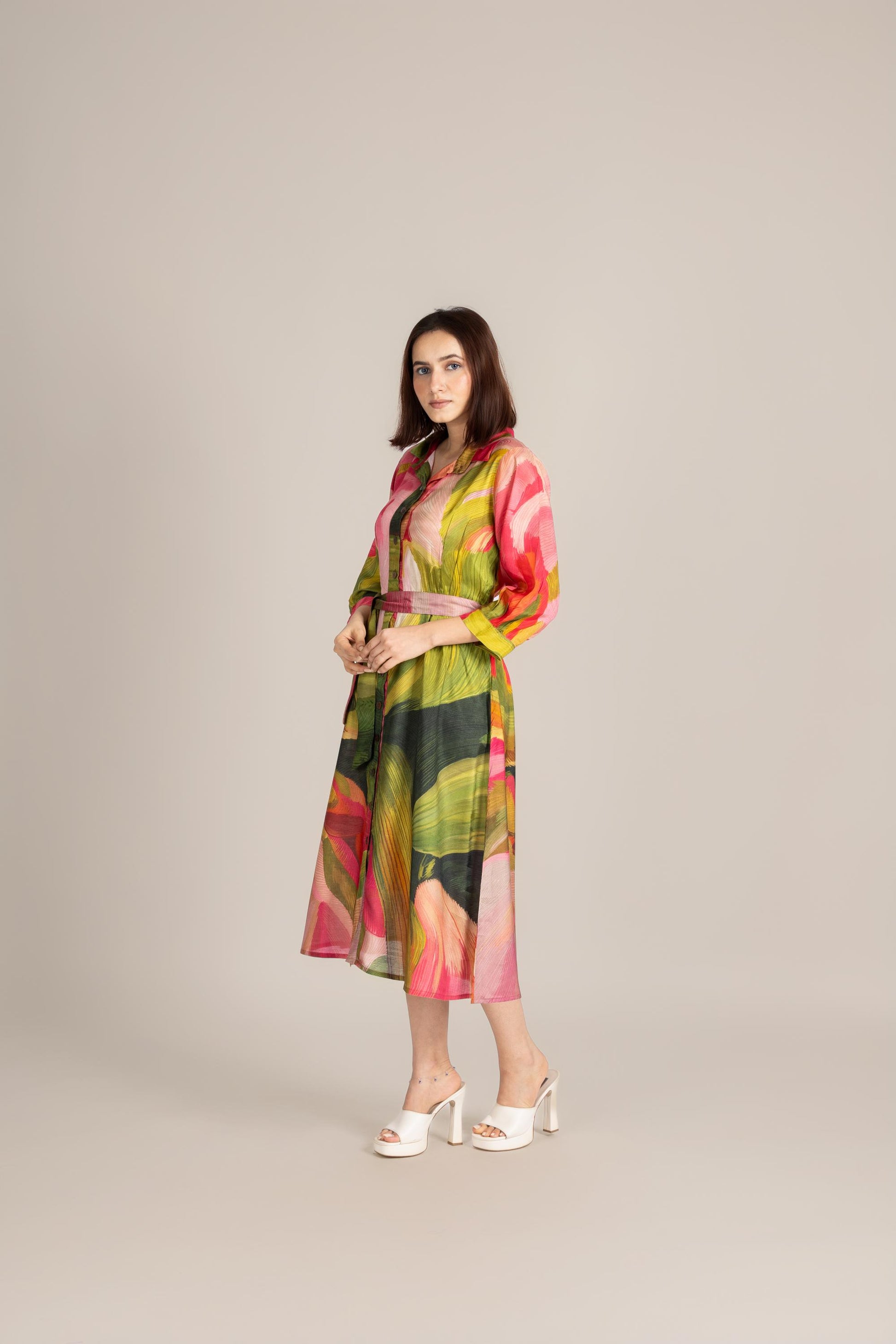 Palm line crest dress- ET