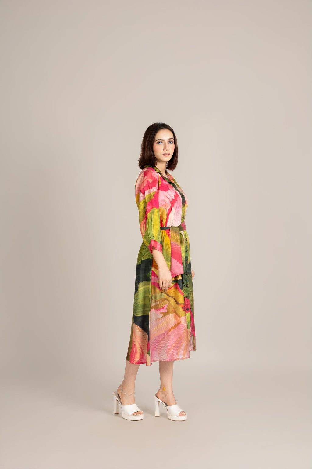 Palm line crest dress- ET