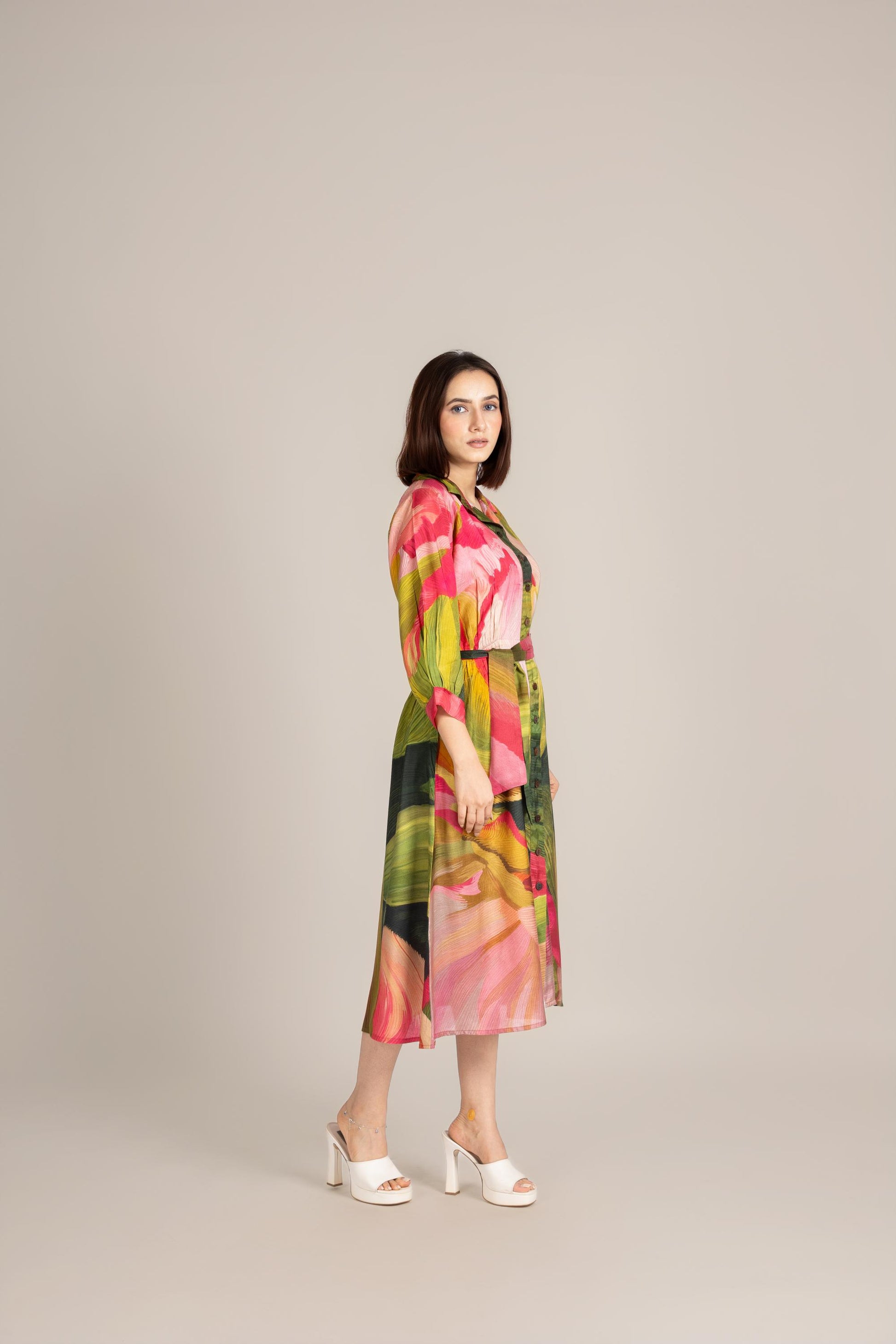 Palm line crest dress- ET