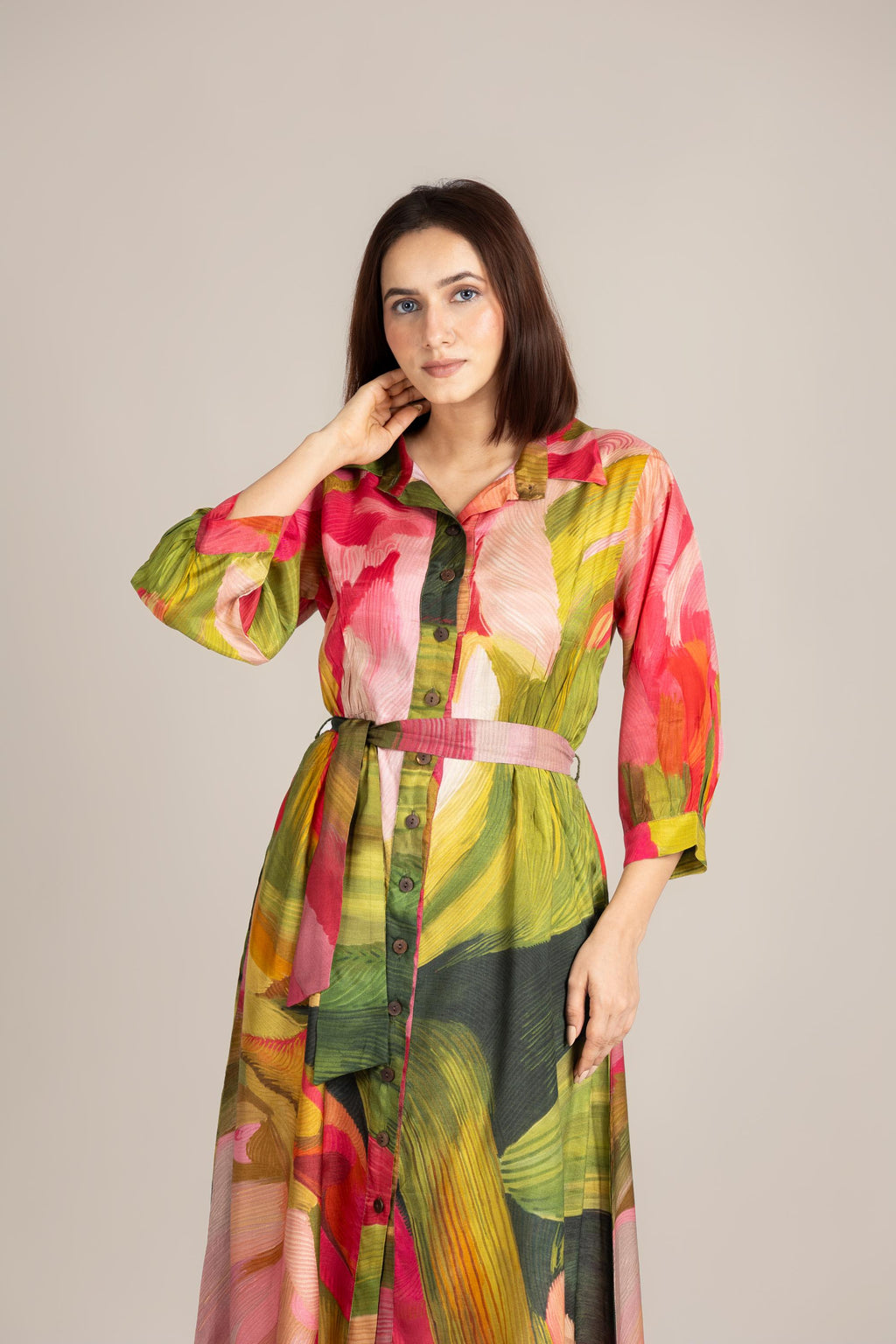 Palm line crest dress- ET