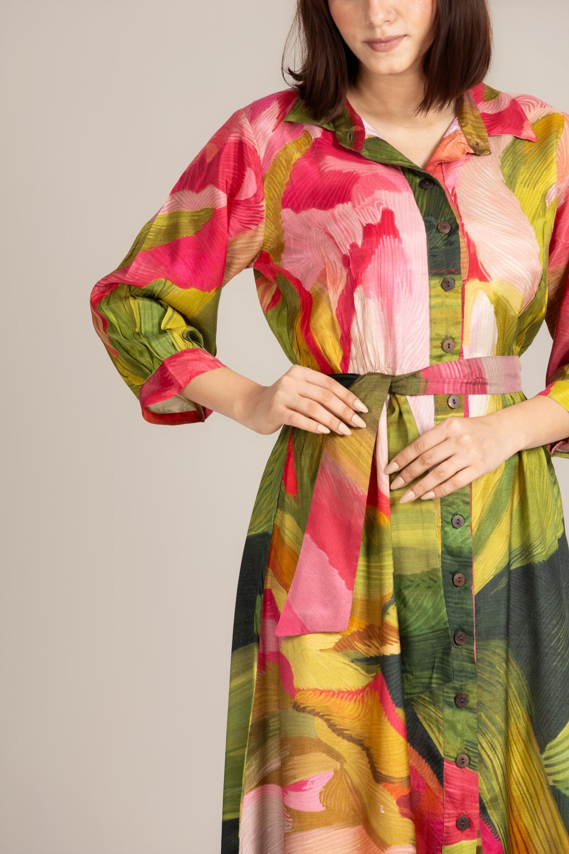 Palm line crest dress- ET