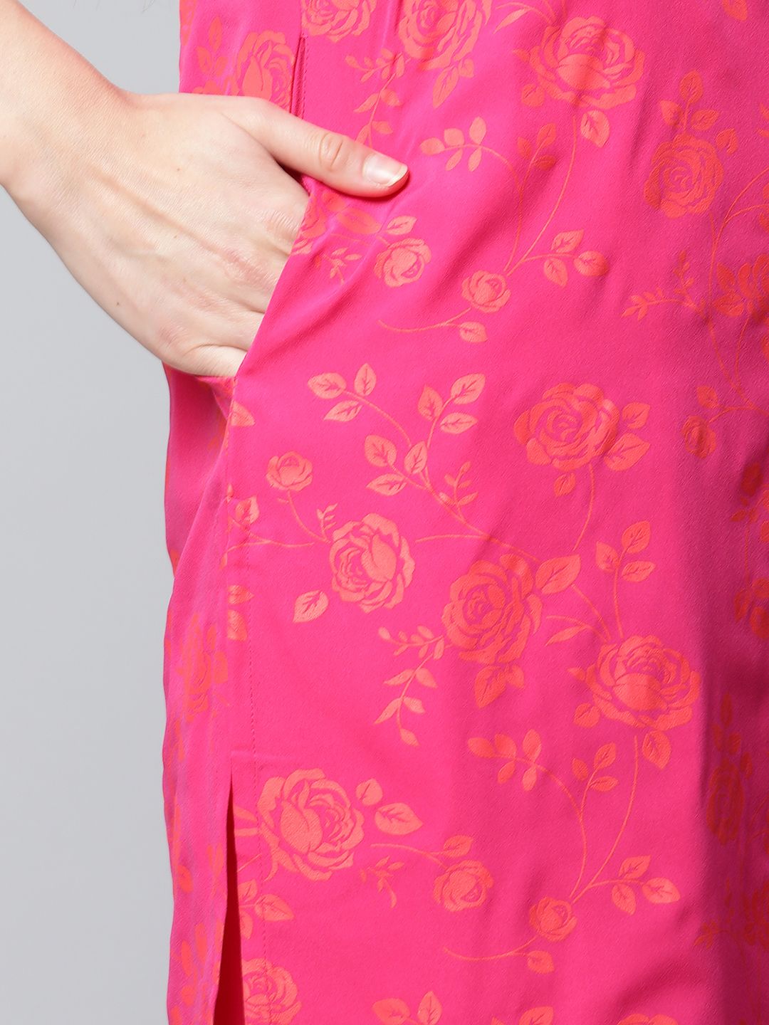 Women's Pink & Orange Printed Sharara Set With Dupatta