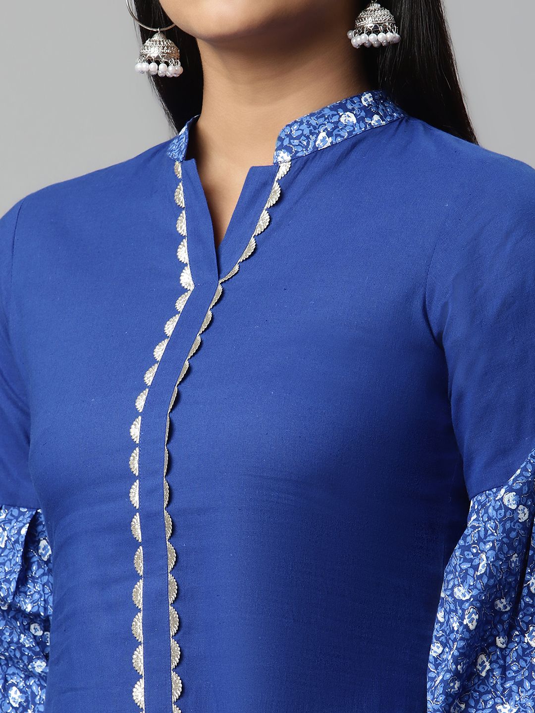 Blue Pure Cotton Printed Tunic