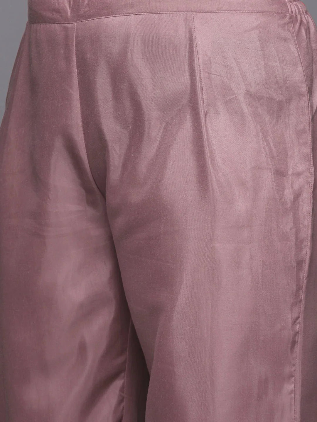 Women Plus Size Mauve Floral Sequinned Kurta with Palazzos & Dupatta - Inddus.com