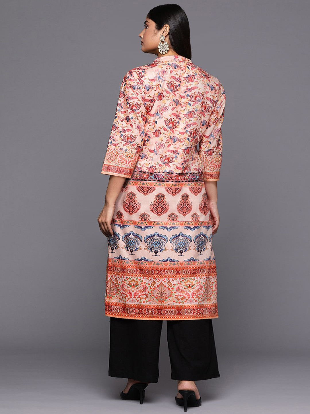 Women Ethnic Motifs Printed Gotta Patti Velvet Kurta